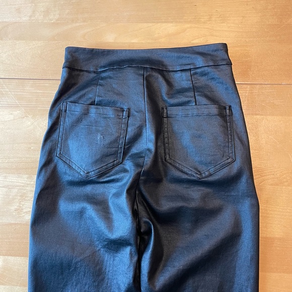 Princess Polly Faux Leather High Waist Split Front Pants Size 2 - Picture 8 of 10